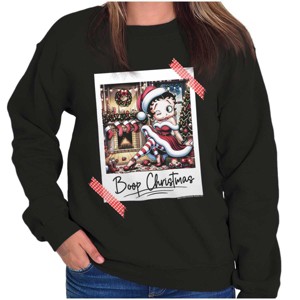 Betty Boop Christmas Santa Photo Women Crewneck Sweatshirt Brisco Brands - 1 of 4