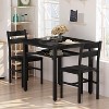Hooseng 3-Piece Square Bar Table and Chairs Set, Space Saving Dining Set with Storage Rack, Small Kitchen Table Set with Wooden Top and Metal Frame - 4 of 4