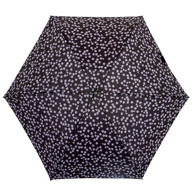 ShedRain Mini Manual Compact Umbrella - Navy Blue: Telescoping Shaft, Floral Pattern, 38" Span - image 2