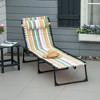 Resenkos Acacia Wood Lounger With Wheels, Adjustable Outdoor Sun Lounger, Comfortable Relaxation Chair, White - 3 of 4