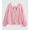 TIME HOLLOW Drop Shoulder Heart Knit Sweater - 2 of 3