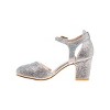 Badgley Mischka Toddler Girls Heel Dress Shoes with Bow Elegant Girls' Pumps, Low Heels, Flower Party, Wedding, Princess - 2 of 4