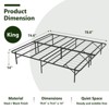 Yardgrace-Metal Mattress Foundation Bed Frame, King Size Bed Base, Bedroom Furniture, Black - 4 of 4