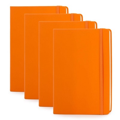 Simply Genius A5 Dotted Notebooks with Hardcover - Journals for Writing - Grid Notebook - 192 pages, 5.7" x 8.4" (Orange, 4 Pack)