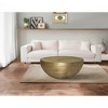 Royal Hampton Coffee Table | 36 Inch Round Bowl Base with Hand Etched Texture - 2 of 4
