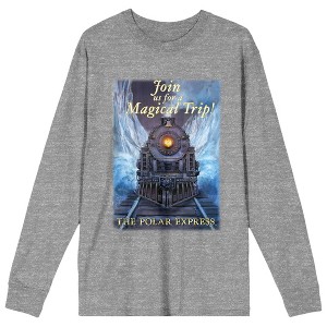 Polar Express Join Us For A Magical Trip Crew Neck Long Sleeve Gray Heather Women's Tee - 1 of 3