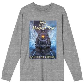 Polar Express Join Us For A Magical Trip Crew Neck Long Sleeve Gray Heather Women's Tee