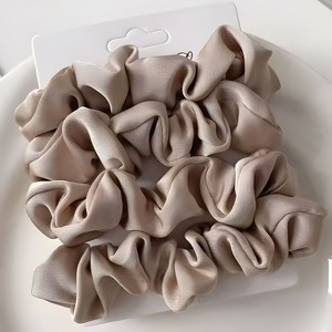Kitcheniva Silky Satin Scrunchies 4 Pcs, Beige - 1 of 4