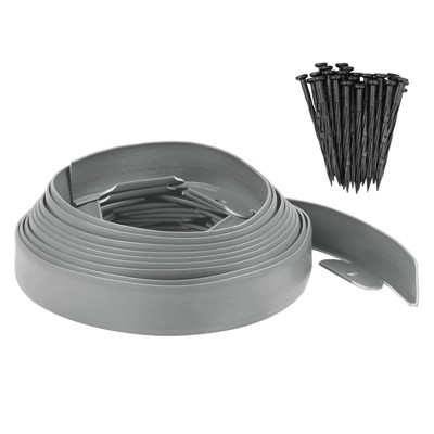 Unique Bargains Plastic Flower Beds Garden Lawn Edging with Spikes 1 Set