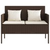 vidaXL Patio Bench with Cushions Brown Poly Rattan - 4 of 4