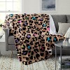 Luxurious Faux Fur Leopard Print Throw Blanket, Perfect for Sofa, Bed, Office, Camping, and More, Christmas Gift. - 2 of 4