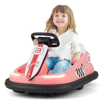 Infans 6V Electric kids Ride-on Bumper Car w/ 360° Spinning Dual Motors 2 Speeds Pink