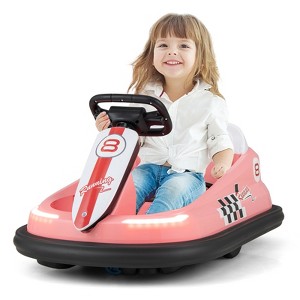 Infans 6V Electric kids Ride-on Bumper Car w/ 360° Spinning Dual Motors 2 Speeds Pink - 1 of 4