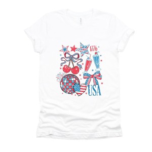 Simply Sage Market Patriotic Disco Collage Short Sleeve Tee - 1 of 4