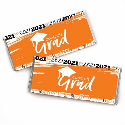 Big Dot of Happiness Orange Grad - Best is Yet to Come - Candy Bar Wrapper Orange 2021 Graduation Party Favors - Set of 24