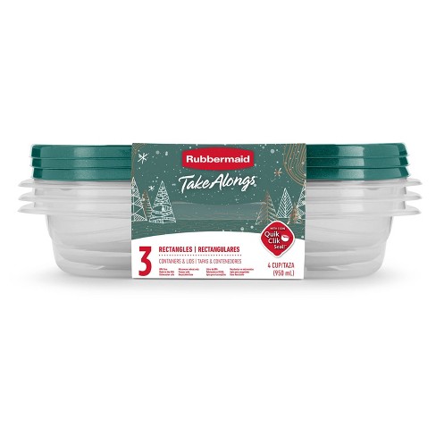 Rubbermaid TakeAlongs 1-Gallon Rectangular Food Storage Containers,  Special-Edition Turquoise Spell Blue, 2-Pack 