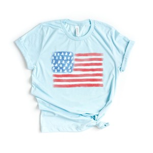 Simply Sage Market American Flag Smudged Short Sleeve Tee - 1 of 4