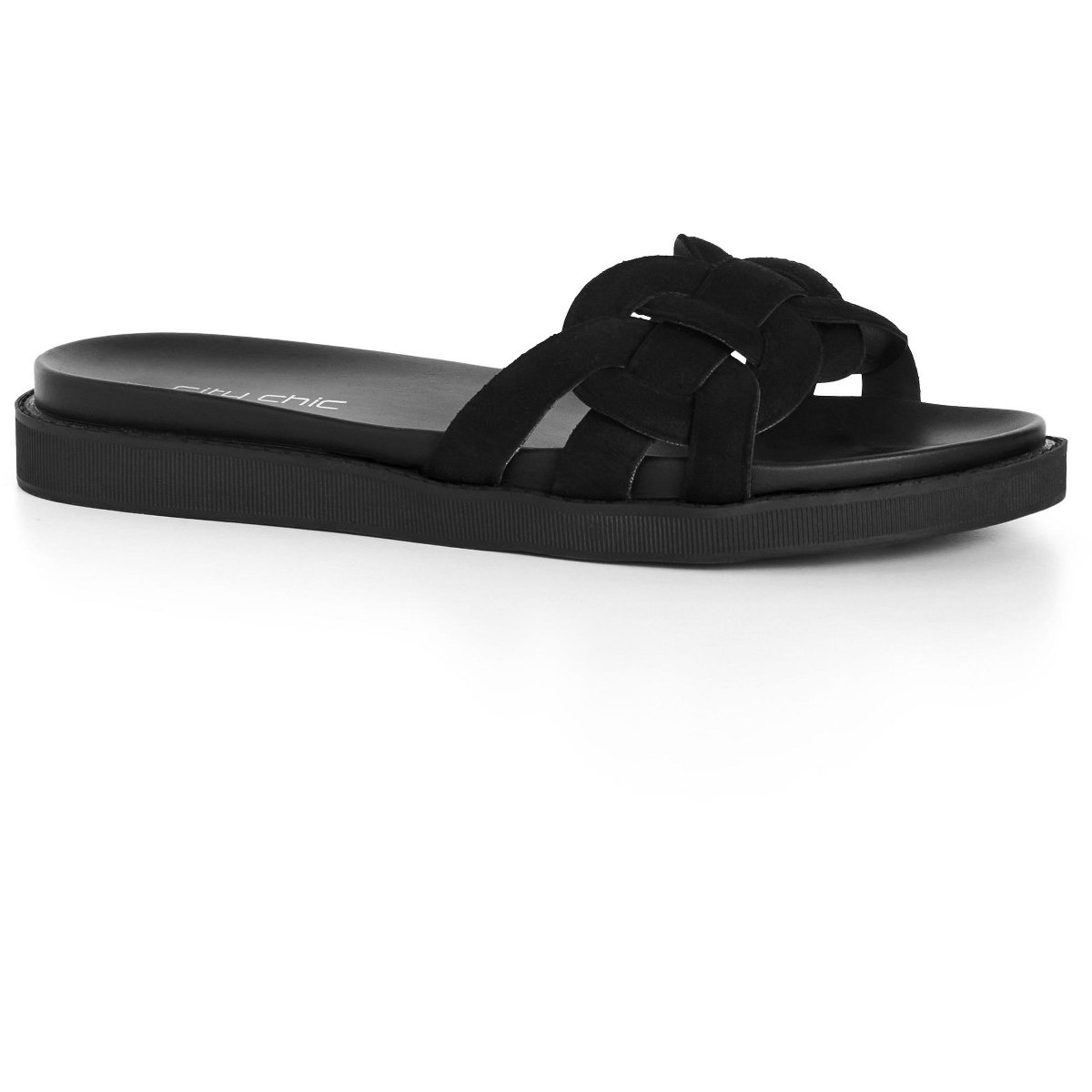 Женские сандалии City Chic Women's Plus Size WIDE FIT Star Weave Slide - black - 11W — фото 2