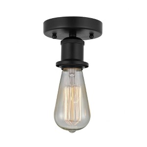 Innovations Lighting Bare Bulb 1 - Light Semi-Flush Mount in  Matte Black - 1 of 1