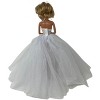 Doll Clothes Superstore Elegant Wedding Dress with Tulle Skirt Fits Barbie and 11.5" Fashion Dolls - 4 of 4