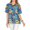 LA LEELA Button Down Shirt for Women Casual Summer Beach Party Colorful Shirt Hawaiian TShirts Short Sleeve Vacation Colorful for Women - 4 of 4