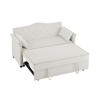 Velvet Sleeper Sofa Bed with Convertible Backrest, Tufted Back and Nailhead Trim Armrests - 4 of 4