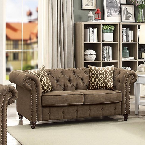 Acme Furniture Aurelia Sofa Brown Linen - image 1 of 4