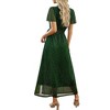 Anna-Kaci Women's Short Sleeve V Neck Maxi Wrap Dress with Waist Tie and Side Slit Detail - 3 of 4