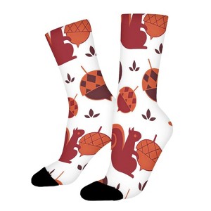 Cute Squirrel Women Printed Crew Socks Funny Funky Socks Soft Polyester Novelty Gifts for Artists Men - 1 of 1