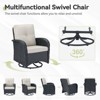 Outdoor 3-Seat Sofa Swivel Chair Table with Ottomans - 4 of 4