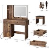 Makeup Vanity Desk with Mirror and Lights, Vanity Table Set with Drawer & Power Outlet - 2 of 4