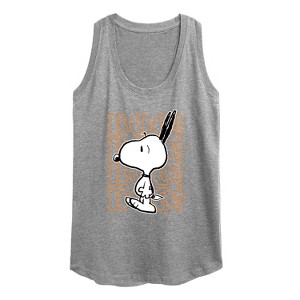 Women's - Peanuts - Boo Snoopy Scared Graphic Racerback Tank - 1 of 4