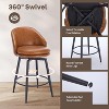 Counter Height Bar Stools Set of 2, 26 Inch Swivel Barstools with Back and Metal Legs for Kitchen Counter, Modern Upholstered Stools Island Chairs - 4 of 4