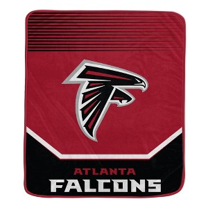 NFL Atlanta Falcons Half Tone Lines Tab Royal Plush Blanket: Sports Team Logo Throw - 1 of 3
