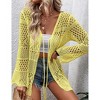 Clearlove Women Knitted Cardigan Lightweight Tie Front Hollow Out Long Sleeves Summer Knit Cover Cardigans - 4 of 4