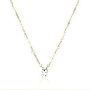 Dainty CZ Necklace 14K Gold Silver Plated Simple Trendy Jewelry for Women - 1 of 4