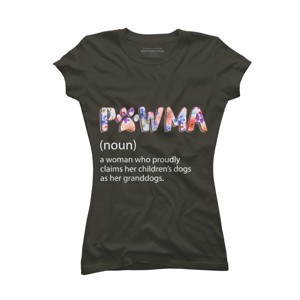 Junior's Design By Humans Grandmother Loves Grandogs Pawma By littlesenh1 T-Shirt - 1 of 2