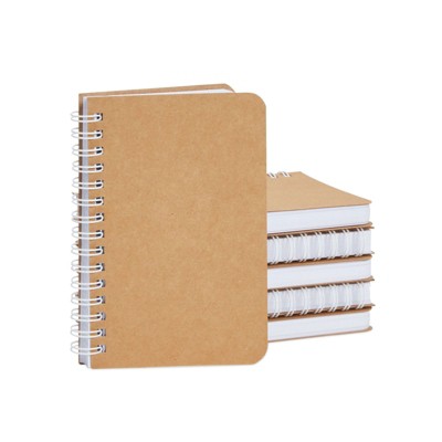 Bright Creations 6 Pack A6 Kraft Spiral Notebooks, 160 Pages (3.5 x 5.5 In)