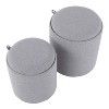 NicBex Nesting Ottomans  Set of 2 with Tray Top Fabric & Natural Wood, Grey - 2 of 4