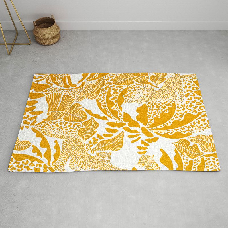 evamatise Surreal Jungle in Bright Yellow Rug - Deny Designs, 4 of 5