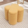 SEYNAR Modern Glam Teddy Velvet Flower Shape Storage Ottoman - 3 of 4