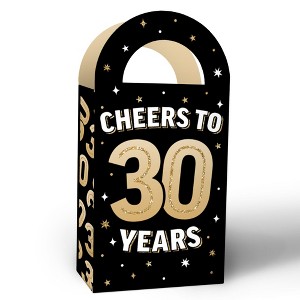 Big Dot of Happiness Black & Gold 30th Birthday Paper Favor Bags with ...