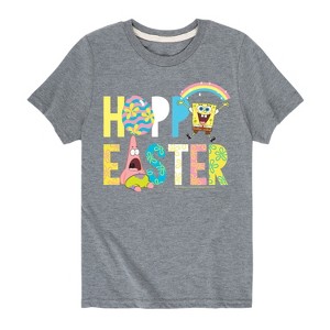 Boys' - SpongeBob Squarepants - Hoppy Easter Icons Short Sleeve Graphic T-Shirt - 1 of 4