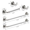 ChicFurnit Bathroom Towel Holder Brushed Nickel 4 Piece Set for Contemporary Bathroom Design, Silver, 17.6"*9.4"*3.2" - 3 of 4