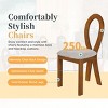 Modern Dining Table Set for 6,Solid Rubber Dining Table,Upholstered Chairs with Teardrop-Shaped Back for Living Room Dining Room - 4 of 4