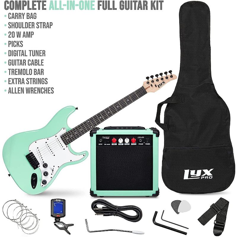 LyxPro 39" Stratocaster Electric Guitar Beginner Kit, 2 of 9