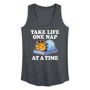 Women's - Garfield - Take Life One Nap Graphic Racerback Tank - 1 of 4