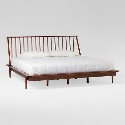 Boho Solid Wood Spindle Platform Bed - Saracina Home