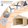 Carport Car Canopy Portable Garage Party Tent With Removable Sidewall & Door - 3 of 4