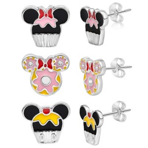Disney Mickey and Minnie Mouse Fashion Stud Earring Set - 3/4/5 Pairs Per Set - 1 of 4